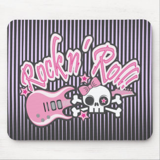 Tapis De Souris Rocher de fille n'Roll Crâne