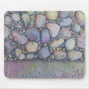 Tapis De Souris Rocher et galets de la rivière Pastel