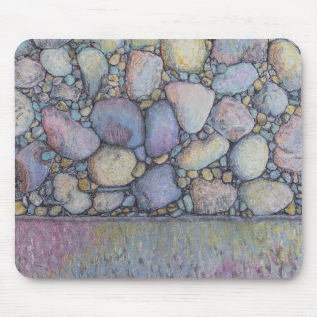 Tapis De Souris Rocher et galets de la rivière Pastel (Devant)