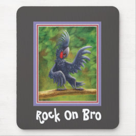 Tapis De Souris Rocher sur Bro Palm Noir Cockatoo Mousepad