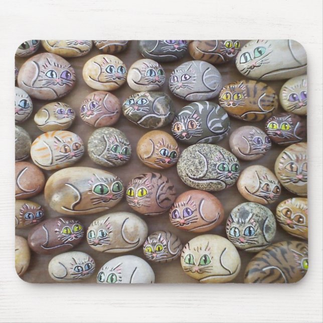 Tapis De Souris Roches de chat de gratitude (Devant)
