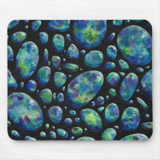 Tapis De Souris Roches Turquoise dans l'espace Oeuvre originale (Devant)