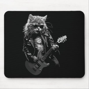 Tapis De Souris Rock And Roll Music Concert Festival Cat Rock Guit