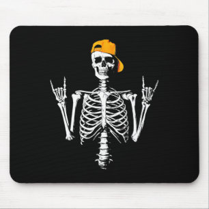 Tapis De Souris Rocker Skeleton Casquette Skin Cool Halloween Punk