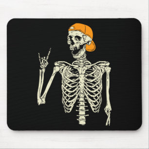Tapis De Souris Rocker Skeleton Casquette Skin Cool Halloween Punk