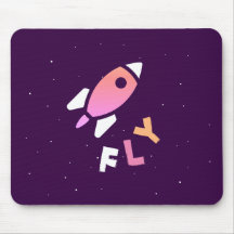 Rocket - Purple & Pink Abstrait Pop Art. FLY!