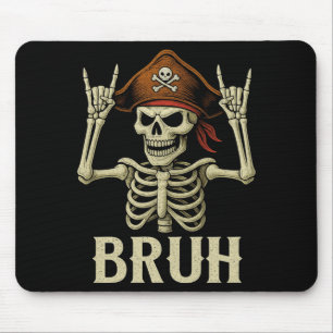 Tapis De Souris Rockeur de pirate squelette Halloween homme