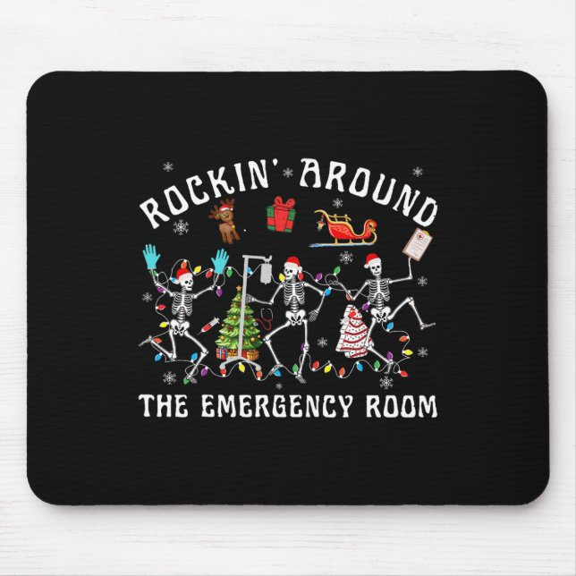 Tapis De Souris Rockin autour de la salle d'urgence Skeleton Er Nu (Devant)