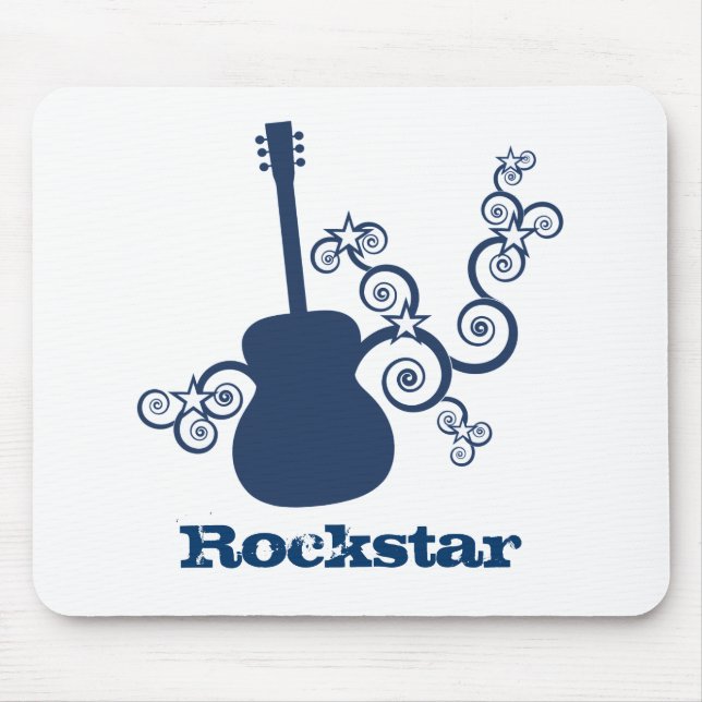 Tapis De Souris Rockstar Guitar Mousepad, Royal Blue (Devant)
