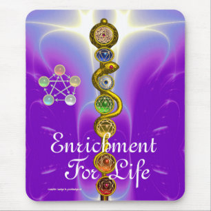 TAPIS DE SOURIS RODE D'ASCLEPIUS, 7 CHAKRAS, YOGA, ÉNERGIE SPIRITU