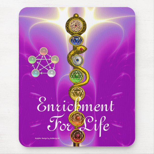 TAPIS DE SOURIS RODE D'ASCLEPIUS, 7 CHAKRAS, YOGA, ÉNERGIE SPIRITU (Devant)