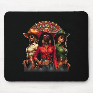 Tapis De Souris Rodéo occidental Texas Histoire des Noirs Cow-girl
