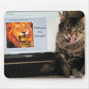 Tapis De Souris Roi de chat Meme d'hamburgers