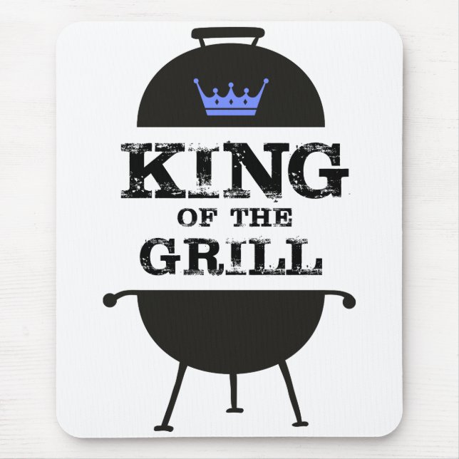 Tapis De Souris Roi Du Grill, Couronne Bleue Noire (Devant)