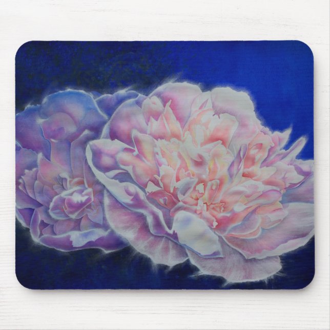 Tapis De Souris Romantique élégante couleur rose blanc pastel (Devant)