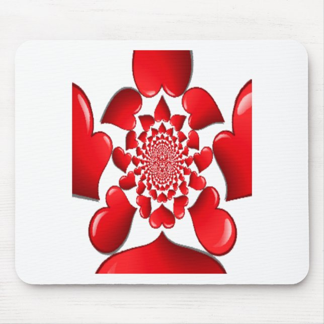 Tapis De Souris Romantique Red Hearts Art Motif Imprimer (Devant)