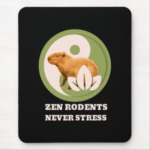 Tapis De Souris Rongeurs Zen N'Ont Jamais De Stress Humour Capybar