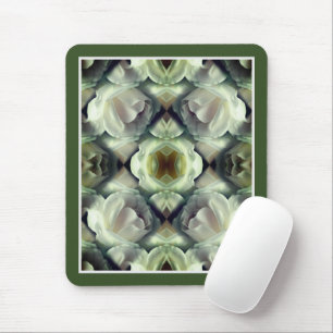 Tapis De Souris Rose blanche Art Abstrait floral