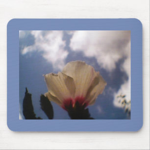 Tapis De Souris Rose blanche dans le ciel bleu