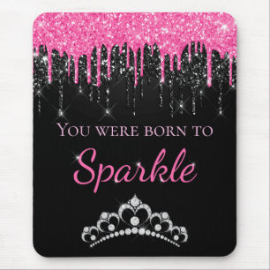 Tapis De Souris Rose Chaud Paillettes Faux Qui Dégouline Née Pour 