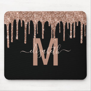Tapis De Souris Rose Chic Gold Driving Parties scintillant Nom du 