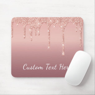 Tapis De Souris Rose de texte personnalisé Parties scintillant d'é