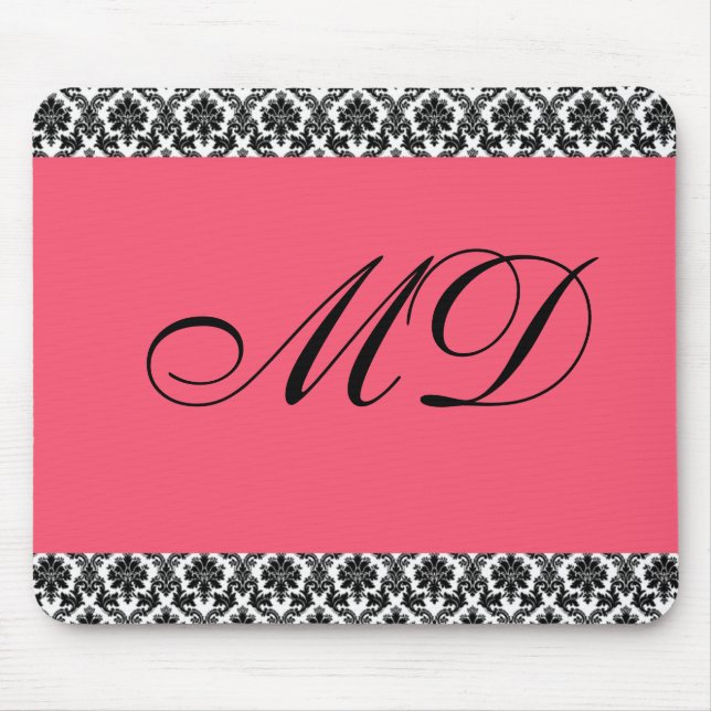 Tapis De Souris Rose et copie Mousepad de damassé (Devant)