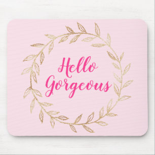 Tapis De Souris Rose Féminin Rose Pâle Bonjour Magnifique Couronne