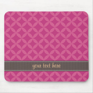 Tapis De Souris Rose géométrique personnalisé de diamants flamb