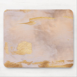 Tapis De Souris Rose Gold Blush and Gold Texture