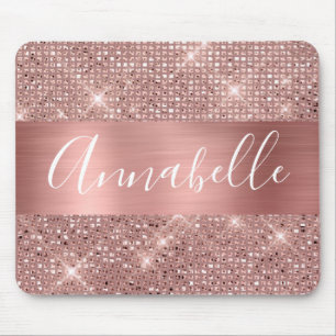Tapis De Souris Rose Gold Faux Foil Chic