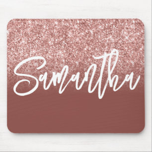 Tapis De Souris Rose Gold Foncé Luxueux Paillettes Ombré Personnal