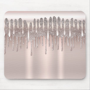Tapis De Souris Rose Gold Glacé Diamant Paillettes Scintillement D