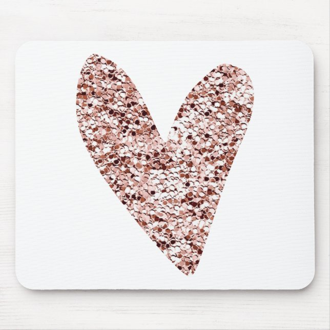Tapis De Souris Rose Gold Heart Clipart Cute Heart Parties scintil (Devant)