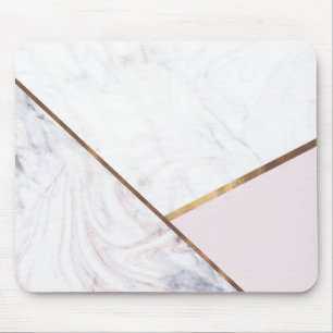 Tapis De Souris Rose Gold Marbre Tourbillon & Blush Rose Bronze Gl