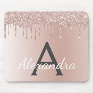 Tapis De Souris Rose Gold - Pink Sparkle Parties scintillant Nom d