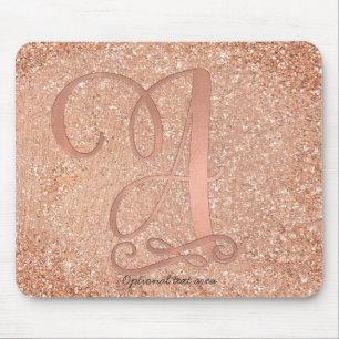 Tapis De Souris Rose Gold Rose Glamour Lettre Initiale A Nom Perso