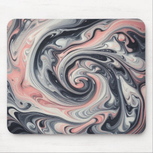 Tapis De Souris Rose, Gris, Blanc, Souris En Marbre Liquide Pad