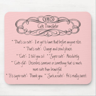 Tapis De Souris * Rose mignon Mousepad de traducteur *
