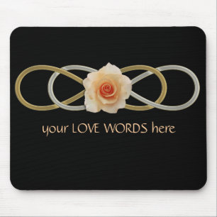 Tapis De Souris Rose or argent double infinité