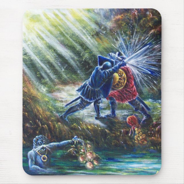 Tapis De Souris ROSE OUBLIÉ combattant les chevaliers, l'argent et (Devant)