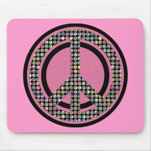 TAPIS DE SOURIS ROSE PAILLETÉ DE PAIX