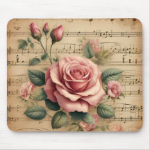 Tapis de souris Rose & Partition