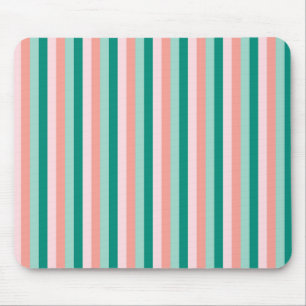 Tapis De Souris Rose Pêche Ambre Douce Yucca et Rayures Vert Arbor
