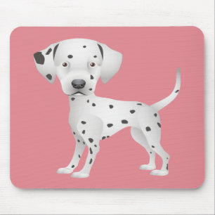 Tapis de souris rose pour chiot dalmatien