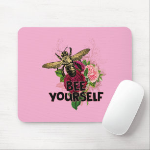 Tapis De Souris Rose radiant et douce abeille, abeille toi-même