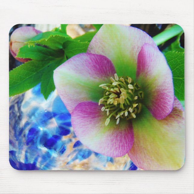 Tapis De Souris Rose rose carême bleu boule de verre (Devant)