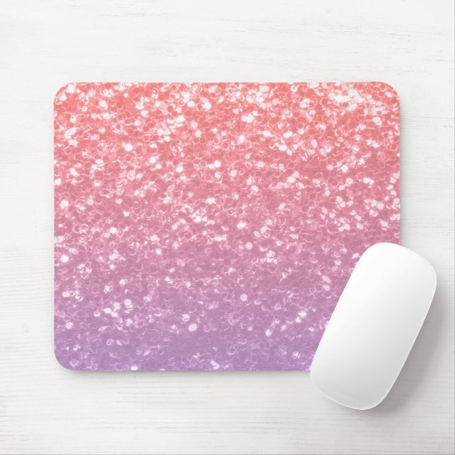 Tapis De Souris Rose rose violet lavande faux pétille parties scin (Avec souris)