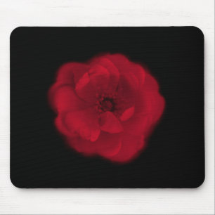 Tapis De Souris Rose rouge. Fond noir