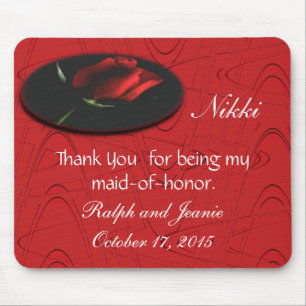Tapis De Souris Rose rouge onBlkGraphic, personnaliser